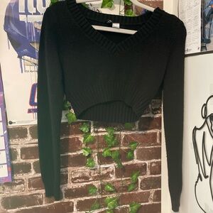 black cropped sweater